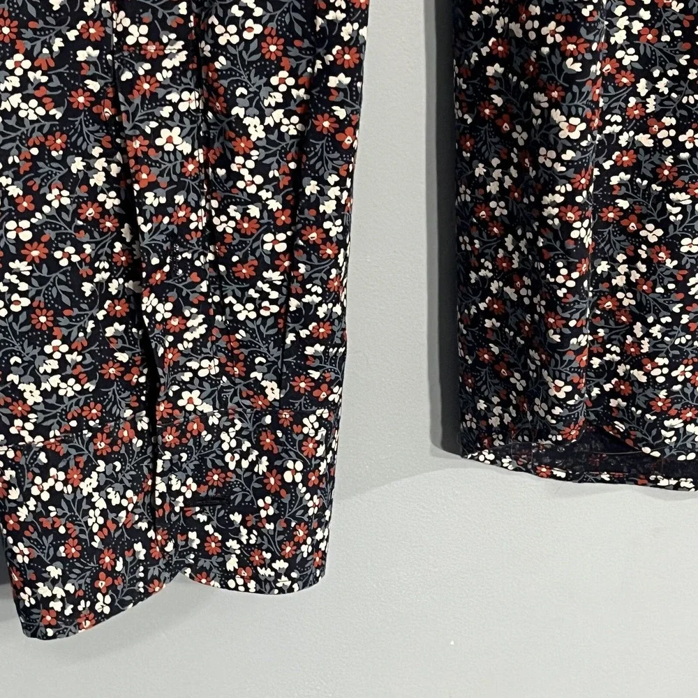 J Crew Mens Slim Stretch Floral Button Shirt XXL Navy Preppy Statement Retro 90s